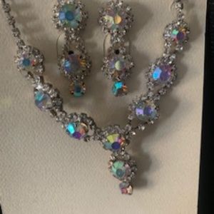 Crystal Iridescent Necklace and Earring Set